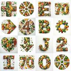 Naklejka premium Healthy food Lettering Typeface. AI generated illustration