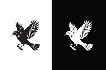 Bird icon silhouette vector element for design. Bird silhouette vector illustration