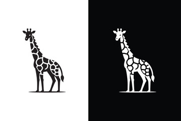 Giraffe icon silhouette vector in trendy style. Giraffe icon illustration black © Nezamur