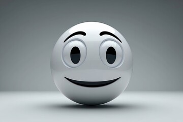 Three-Dimensional Thoughtful Emoticon of a Considering Face with Bewildered Expression