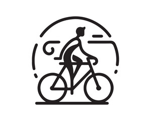 silhouette of a person riding a bike