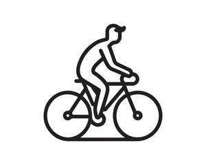 Fototapeta premium silhouette of a person riding a bike