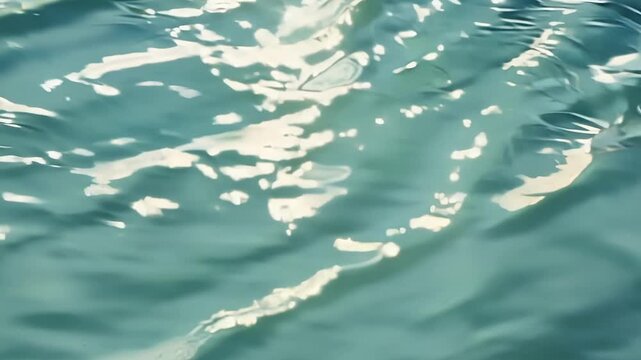 A detailed and intricate top view shot of waters caustic texture displaying the mesmerizing movements and patterns in slow motion.
