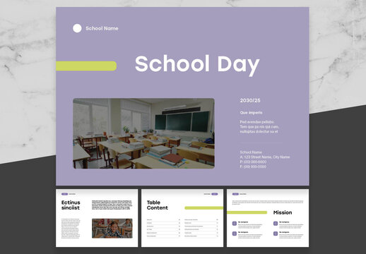 Purple and Green School Profile