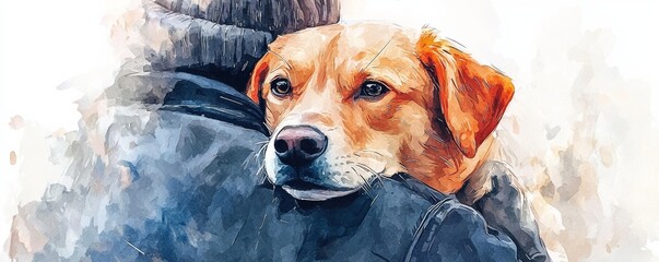 A heartwarming moment of a dog being embraced, showcasing the bond between pets and their owners in a touching scene.