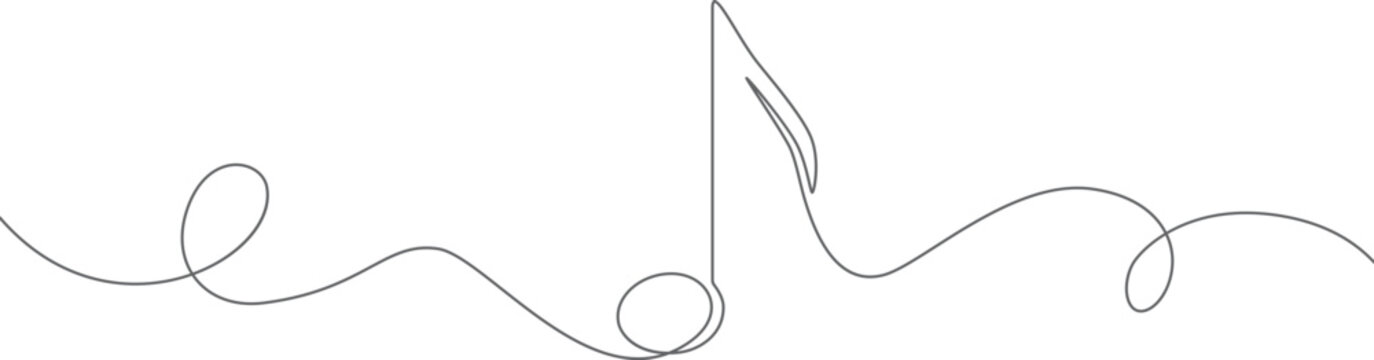 recommend clip art: Musical note. Continuous line of treble clef. Musical logo in minimalist style.