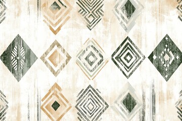 Obraz premium A pattern of squares and triangles is painted on a white background