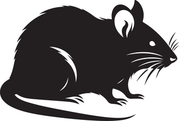 rat silhouette vector art illustration