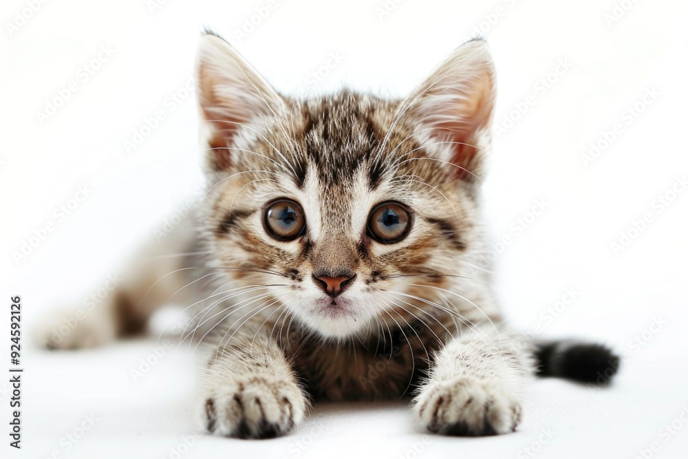 Aufkleber a small kitten is relaxing on a clean and flat surface, ideal for use in pet-related or animal-theme