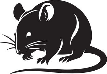 rat silhouette vector art illustration