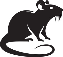 rat silhouette vector art illustration
