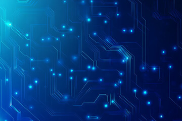 Obraz premium Futuristic vector illustration of a blue circuit board featuring intricate digital patterns and glowing lines, ideal for tech backgrounds.
