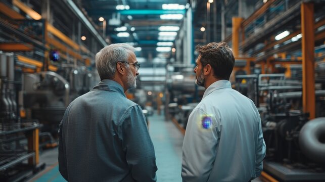 Meeting Manufacturing Manager At Factory, Generative AI