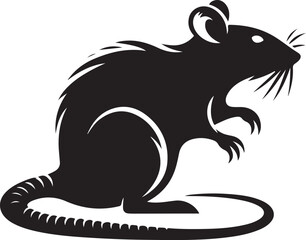 rat silhouette vector art illustration