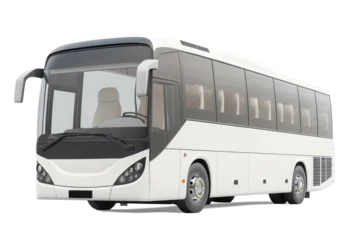 Big touristic coach bus for comfortable trip isolated on transparent background