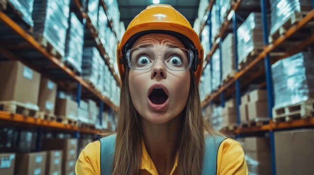 Shocked Engineers In Automated Logistics Warehouse During Ransomware, Generative AI