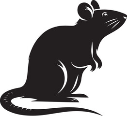 rat silhouette vector art illustration