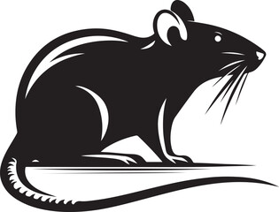 rat silhouette vector art illustration