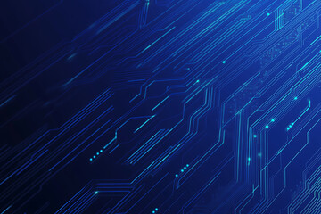 Futuristic vector illustration of a blue circuit board with intricate digital patterns, ideal for modern tech backgrounds and interfaces.
