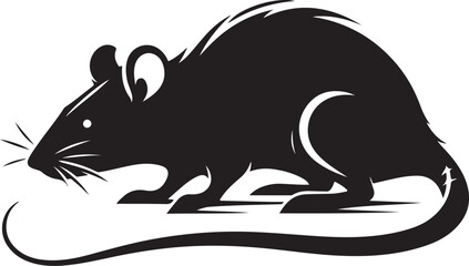 rat silhouette vector art illustration