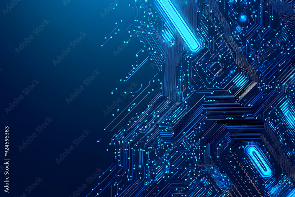 Fototapete futuristic abstract background. Server, internet, speed. Futuristic tunnel HUD. Motion graphics for an abstract data center . wireframe,darck blue background
