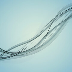 Elegant flowing lines on a soft blue gradient background 부드러운 파란색 그라데이션 배경에 우아하게 흐르는 선