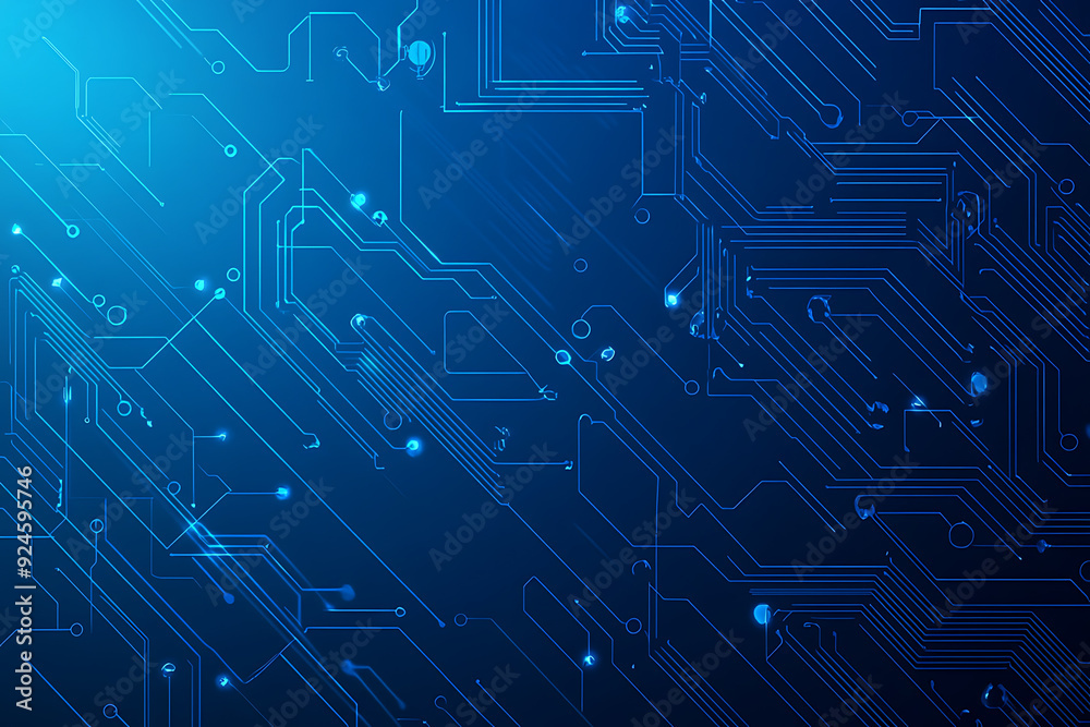 Fototapete futuristic abstract background. Server, internet, speed. Futuristic tunnel HUD. Motion graphics for an abstract data center . wireframe,darck blue background
