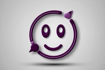 Naklejka premium Three Dimensional Emoticon Analysis of Distracted Face Icon