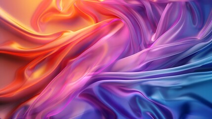 Fototapeta premium A chic silk abstract background displaying swirling patterns and a silky texture in vibrant, yet harmonious colors