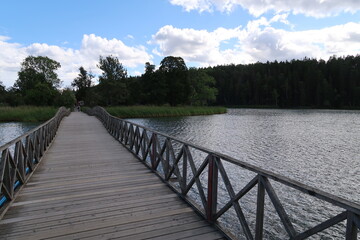 Fototapeta premium Bridge over a lake in Sweden