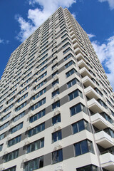 modern apartment building in the city, office building with sky