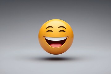 Fototapeta premium 3D Laughing Emoji Face Happy Joyful Expression
