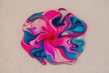 Vibrant Fluid Overlay on Transparent Canvas Background