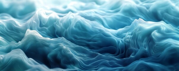 Obraz premium Abstract representation of ocean waves, showcasing fluid motion and shades of blue. Ideal for creative and soothing designs.