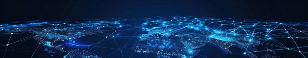 Global Network Connection: A Digital World Map