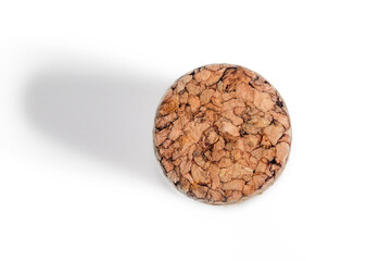 Recycled corks isolated on a white background.