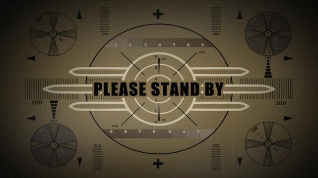 The "Please Stand By" cards, often seen as simple text or graphic screens, are used by television stations or networks when they encounter technical difficulties during a broadcast. 