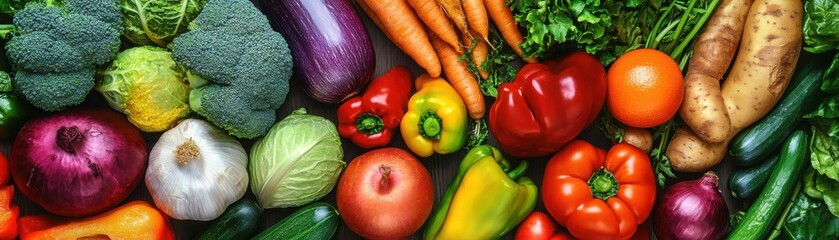 A vibrant display of fresh vegetables, showcasing colorful varieties ideal for healthy cooking and nutrition.