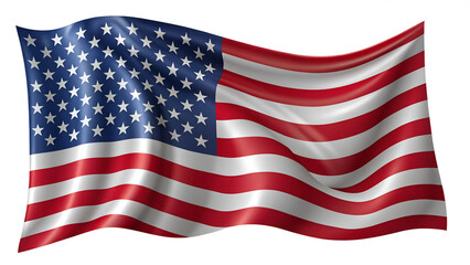 Fototapeta premium Waving American flag symbolizing freedom and patriotism isolated on transparent background png 