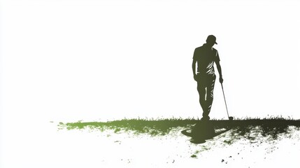 A golfer walks on the green, carrying his club, showcasing the sport's blend of focus and tranquility.
