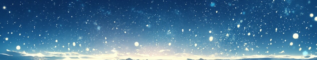 Enchanting Anime-Style Winter Wonderland: Dreamy Snowy Landscape with Cross Silhouette and Falling Snowflakes. AI-Generated 4K Illustration for Creative Marketing, Perfect for 2025 Winter Holidays and