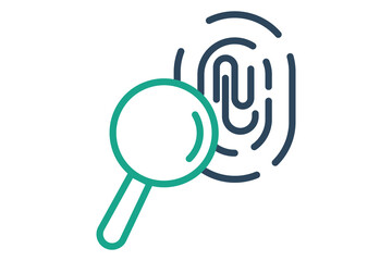 Fingerprint icon. icon related to law and justice. line icon style. law elements vector illustration