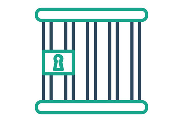 Jail icon. icon related to law and justice. line icon style. law elements vector illustration