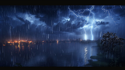 thunder & lightening with rain