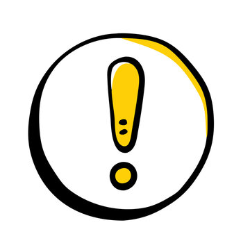 recommend clip art: A yellow exclamation mark is centered within a hand-drawn, circular black outline