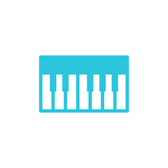 Piano keyboard icon. Isolated on white background. From blue icon set.