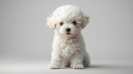 Samoyed Dog Sitting Gracefully on White Background