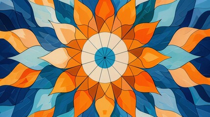 Abstract Floral Background with Geometric Pattern