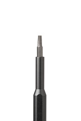 Iron bit with screwdriver on Isolated on white background close up