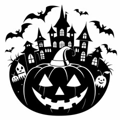 Halloween pumpkin vector svg,house svg,ghoust svg